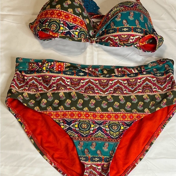 Time and Tru Other - Time and Tru Multicolor Patterned Bikini
